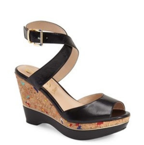 J.Renee Shoes J Renee Sarila Rainbow Cork Platform Wedge Peep Toe